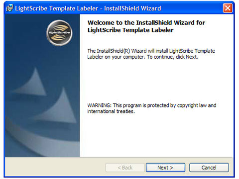 Installing the LightScribe Software Installing the LightScribe Software
