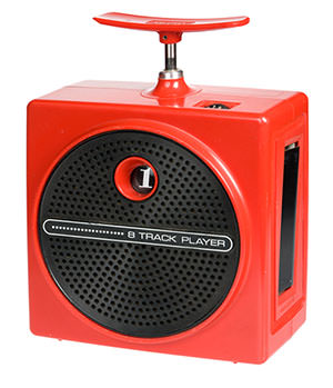 portable red 8 track player
