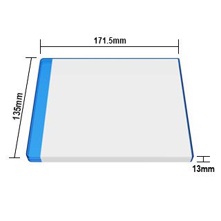 Blu-ray case dimensions. 135mm x 171.5mm x 13mm