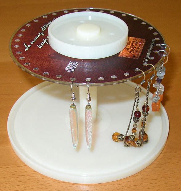 CD spindle earring stand