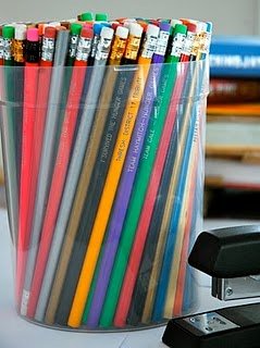 CD cake box with pencils