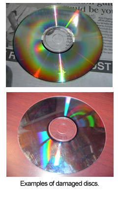 Examples of Damaged CD Discs