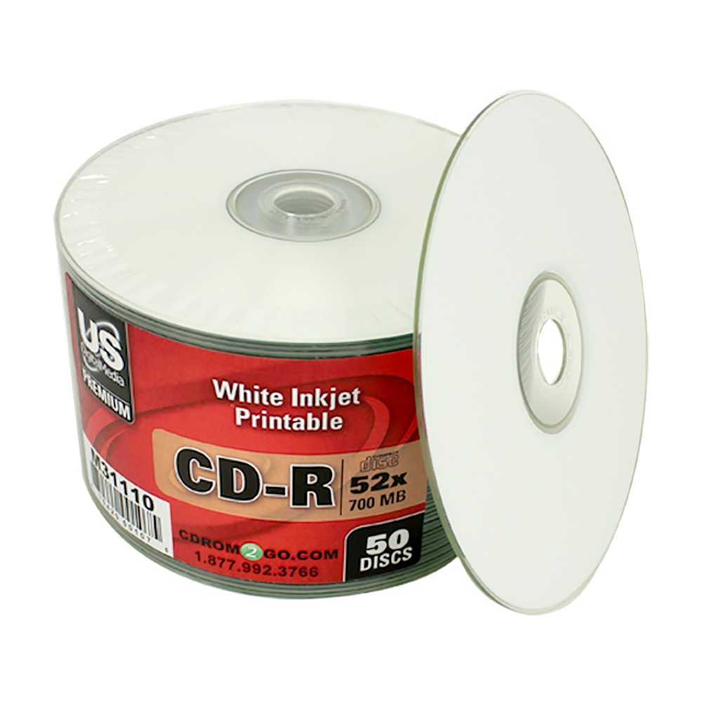 Printable CD White Inkjet USDM Premium CDROM2GO