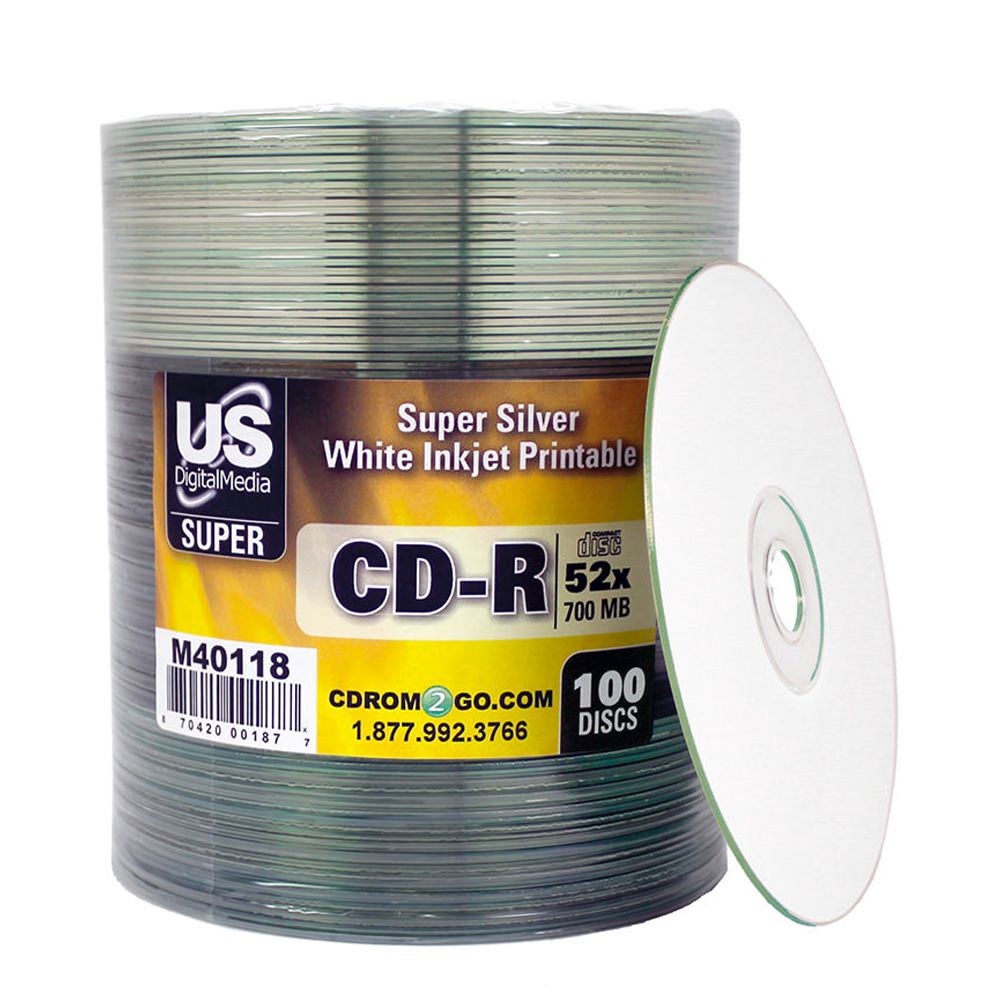 500 52X White Inkjet HUB Printable Blank CD-R Disc FREE PRIORITY MAIL  SHIPPING