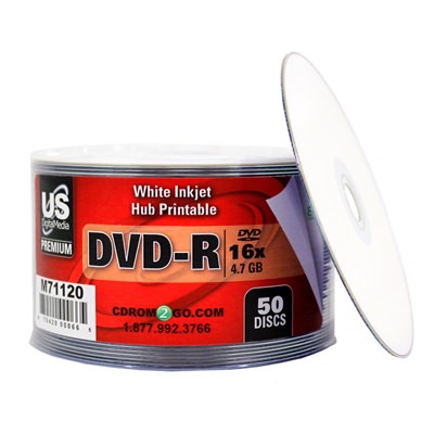 USDM Premium DVD-R White Inkjet Hub Printable 16X
