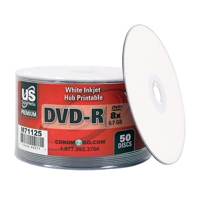 USDM Premium DVD-R White Inkjet Hub Printable 8X
