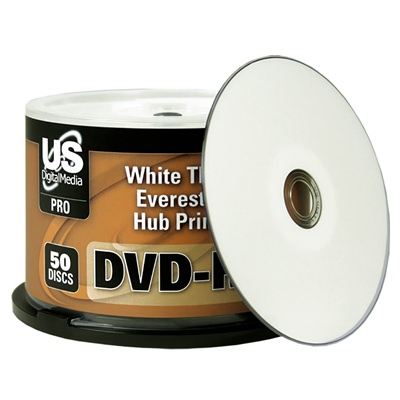 USDM Pro DVD-R Everest/P-55 White Thermal Hub Printable 16X
