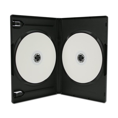 USDM DVD Case Double Disc Black w/ Booklet Clips & Rails
