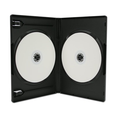 USDM DVD Case Double Disc Black w/ Booklet Clips & Rails
