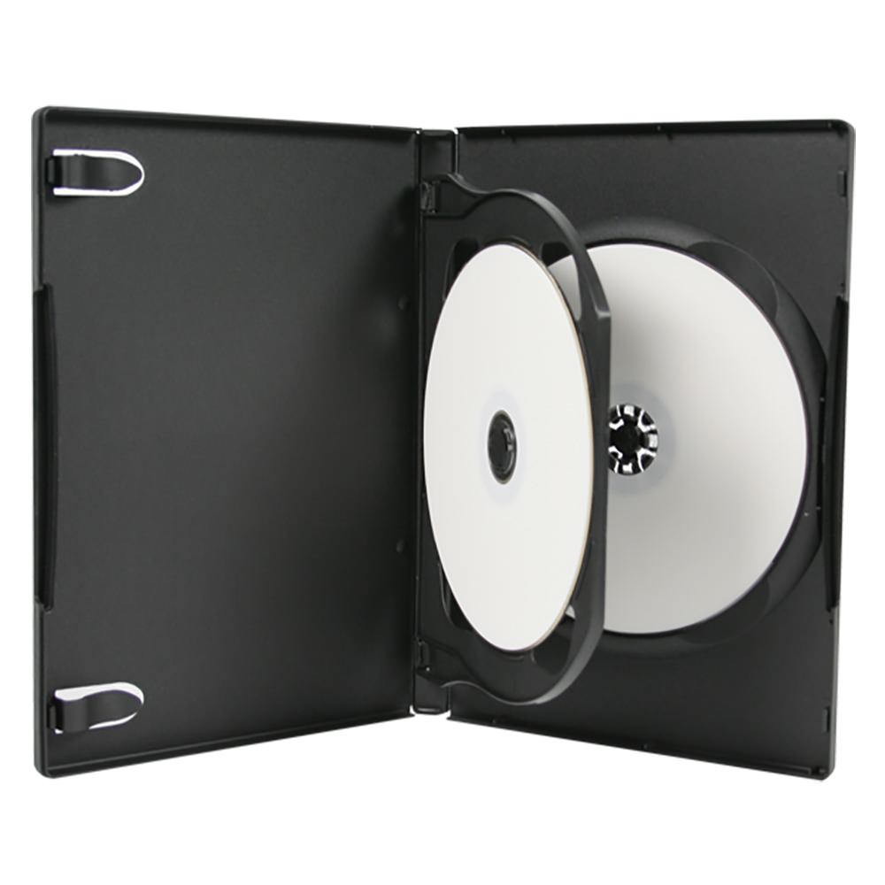 usdm dvd case double disc w swing tray black cdrom2go dvd case
