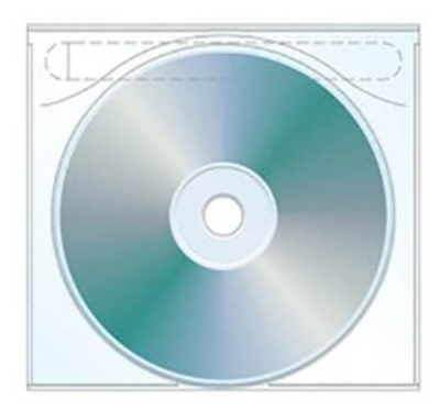 UniKeep Clear Poly CD/DVD Sleeve, Adhesive w/Perforated Opening
