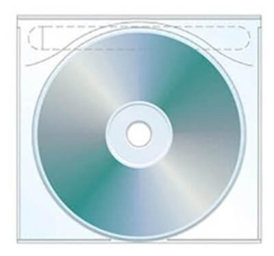 UniKeep Clear Poly CD/DVD Sleeve, Adhesive w/Perforated Opening
