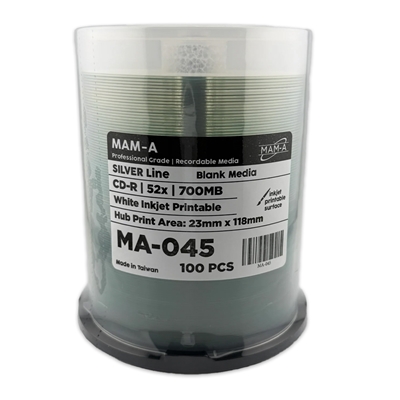 MAM-A Silver Line 52x White Inkjet CD-R (MA-045)
