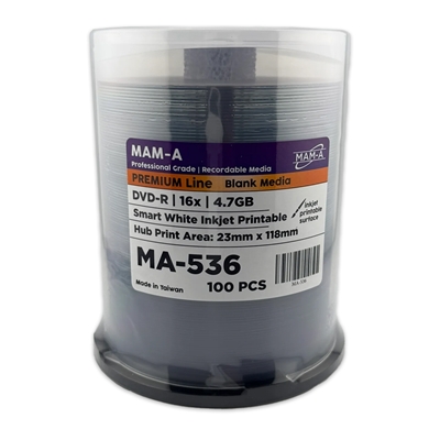 MAM-A Premium 16x Smart-White Inkjet DVD-R (MA-536)
