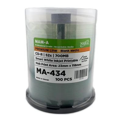 MAM-A Premium 52x Smart-White Inkjet CD-R (MA-434)
