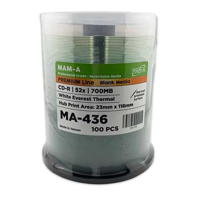 MAM-A Premium 52x White Everest Thermal CD-R (MA-436)
