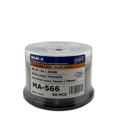 MAM-A Premium Blu-Ray 6x White Inkjet BD-R (MA-566)
